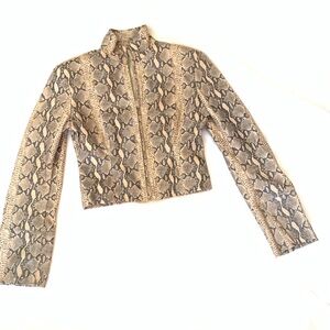 Vera Pelle Beige Snake Print Blazer